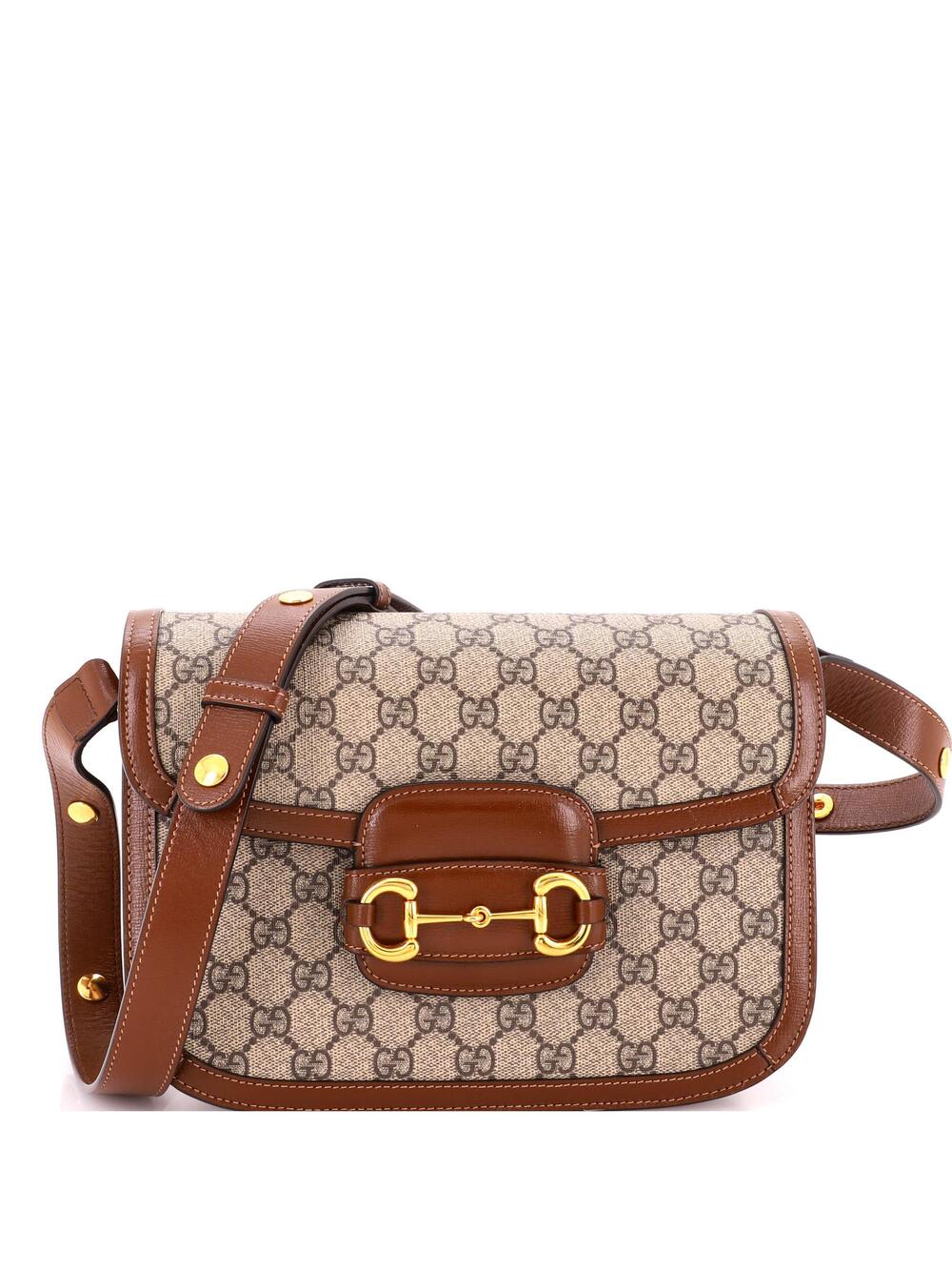 Gucci Horsebit Shoulder Bag Gg Coated #342580G21B